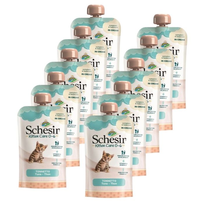 SCHESIR Kitten Care pasta z tuńczyka 10x150 g karma mokra dla kociąt