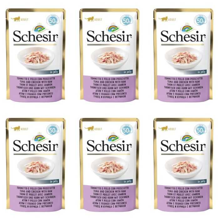 SCHESIR Tuńczyk z kurczakiem i szynką 6x50g