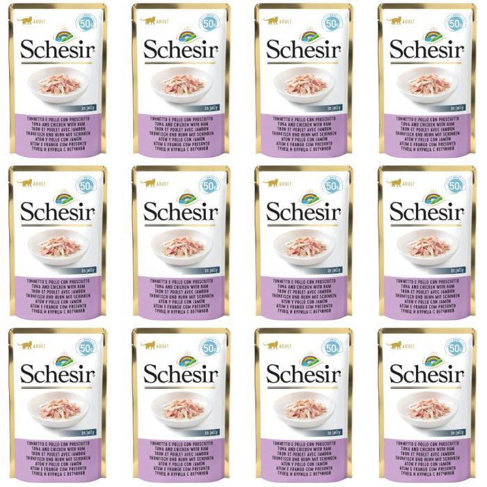 SCHESIR Tuńczyk z kurczakiem i szynką 12x50g