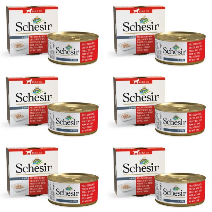 SCHESIR Filety Z Kurczaka Z Wołowiną W Galaretce 6x150G