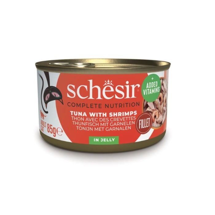 SCHESIR Tuńczyk z krewetkami w galaretce dla kotów 6x85 g