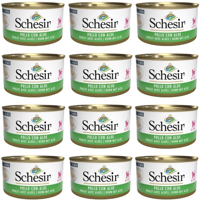 SCHESIR Kurczak Z Aloesem Dla Kociąt 12x85G