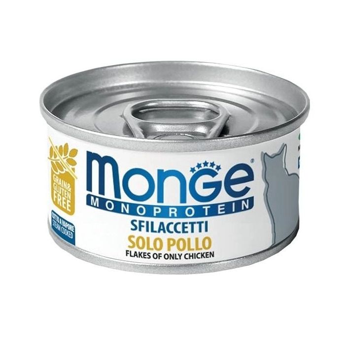 MONGE Monoprotein gotowana na parze puszka 80g karma dla dorosłego kota