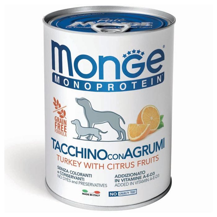 MONGE Dog Fruit Monoprotein 400 g pasztet dla psów dorosłych