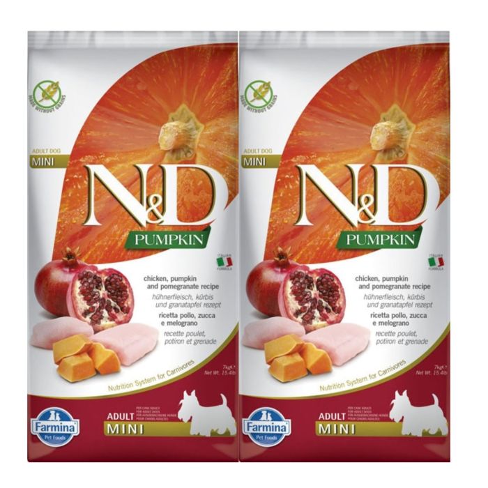 FARMINA N&D Pumpkin chicken&pomegranate adult mini 2x7 kg