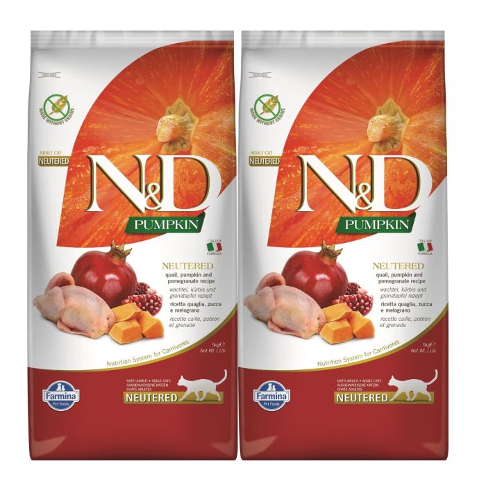 FARMINA N&D Pumpkin Cat neutered quail & pomegranate 2x5 kg