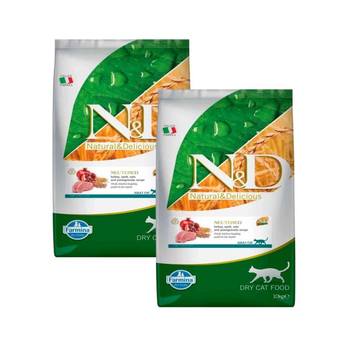 FARMINA N&D Ancestral Adult Cat Neutered 2x10 kg indyk, orkisz, owies i owoc granatu