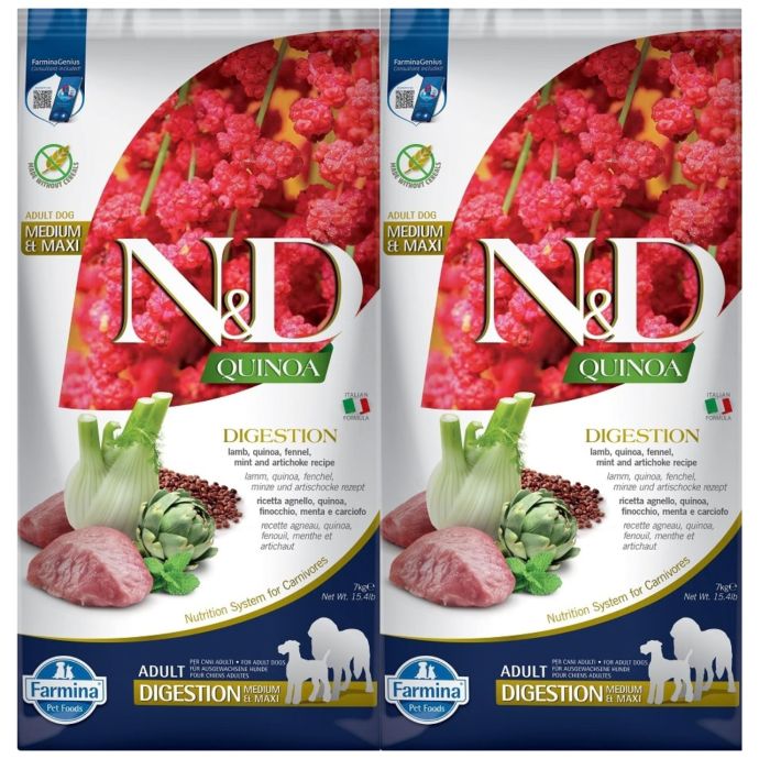 FARMINA N&D Quinoa Dog Adult Medium&Maxi Digestion Lamb & Fennel 2x7 kg