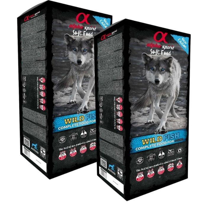ALPHA SPIRIT Pełnoporcjowa karma sucha miękka dla psów Wild Fish 2 x 9kg