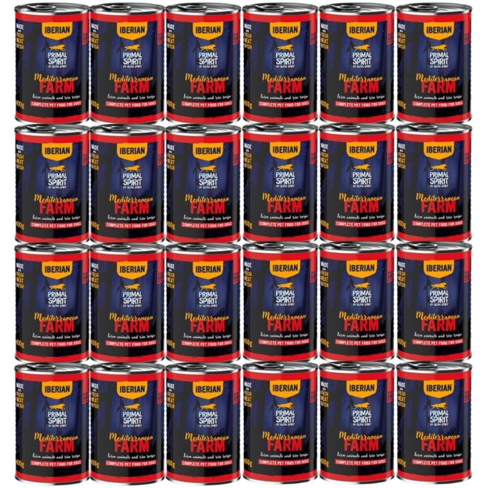 PRIMAL SPIRIT Iberian Mediterranean Farm mokra karma dla psa 24x400 g