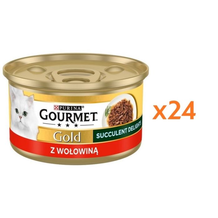 GOURMET Gold Adult Succulent Delights z wołowiną 24x85g