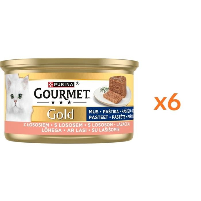 GOURMET Gold Mus z łososiem 6x85g mokra karma dla kotów