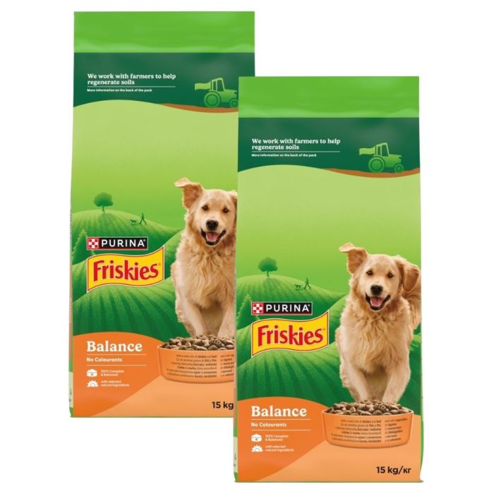 FRISKIES Balance Chicken, Beef and Vegetables 2x10+5kg mieszanka kurczaka i wołowiny z warzywami, sucha karma dla psów
