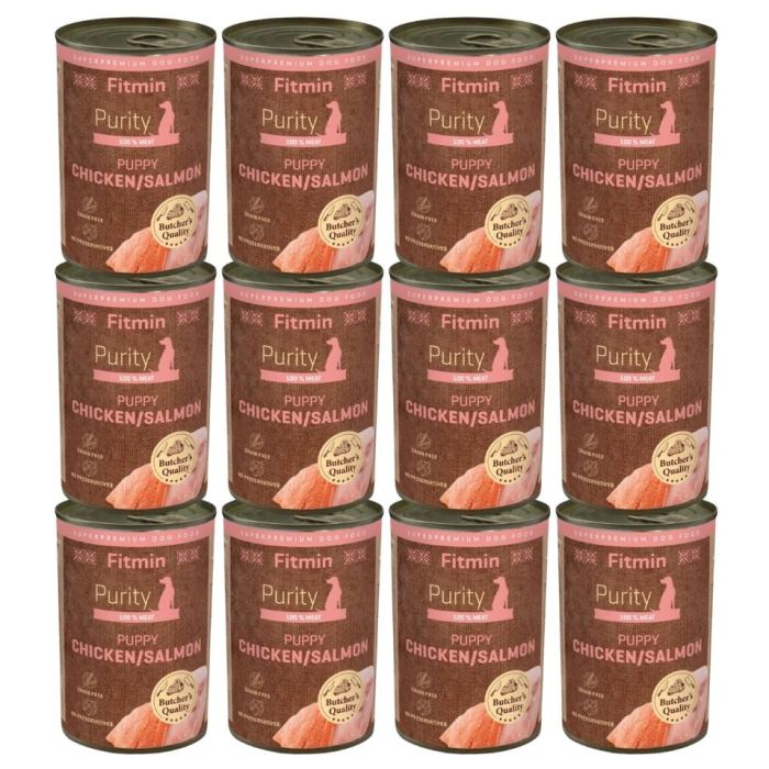 FITMIN Purity Puppy Chicken with Salmon 12x400 g kurczak z łososiem, karma mokra dla szczeniąt
