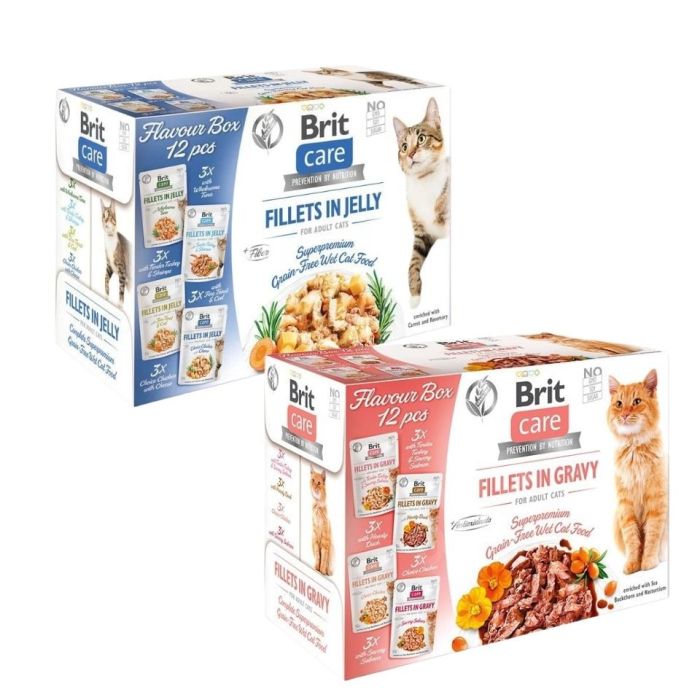 BRIT Care Fillets in Jelly and in Gravy Cat 24x85g mix smaków w galaretce i w sosie dla kotów