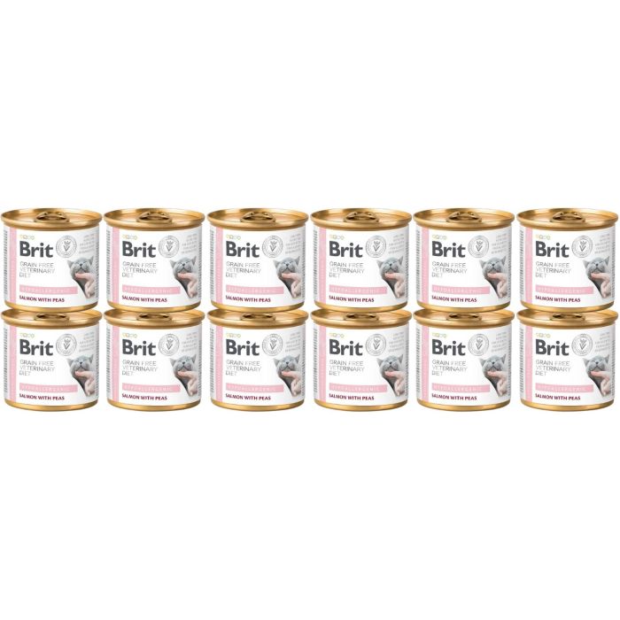 BRIT Veterinary Diet Hypoallergenic Salmon&Pea dla kota na alergię 12x200 g