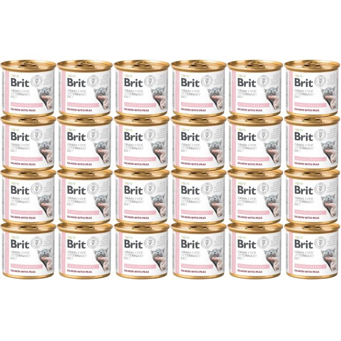 BRIT Veterinary Diet Hypoallergenic Salmon&Pea dla kota na alergię 24x200 g