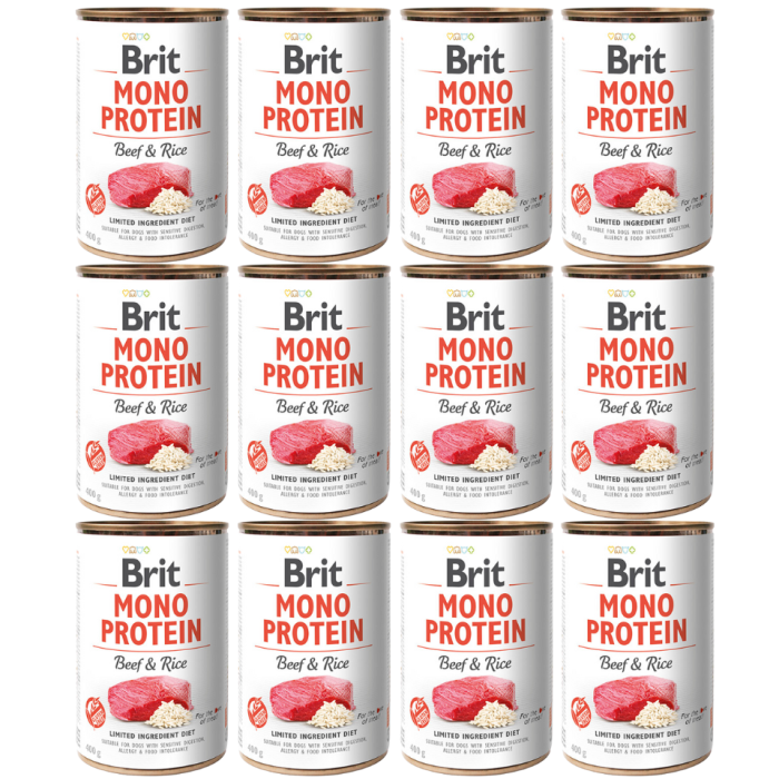 BRIT Mono Protein Beef & Rice 12x400 g monoproteinowa karma wołowina i ryż