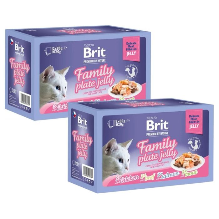 BRIT Premium by Nature Family Plate Delicate Fillets in Jelly 24x85 g saszetki w galaretce dla kotów