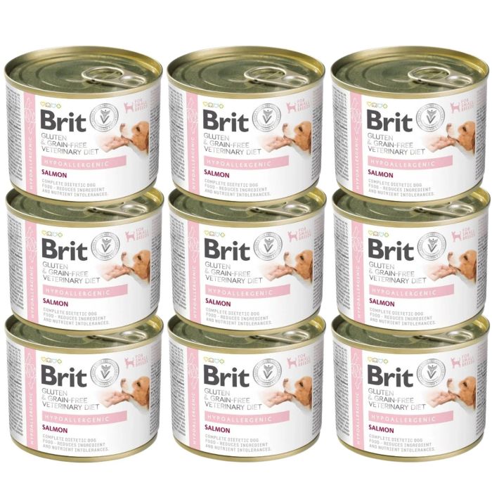 BRIT Veterinary Diet Grain Free Hypoallergenic 12x200 g łosoś z groszkiem dla psa z nietolerancją pokarmową