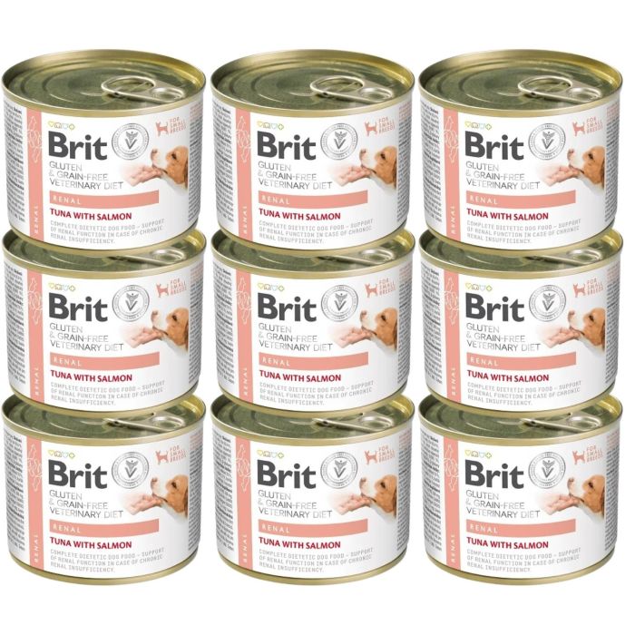 BRIT Veterinary Diet Grain Free Renal 12x200 g tuńczyk i łosoś dla psa z niewydolnością nerek