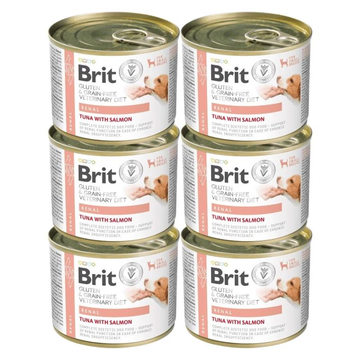 BRIT Veterinary Diet Grain Free Renal 6x200 g tuńczyk i łosoś dla psa z niewydolnością nerek