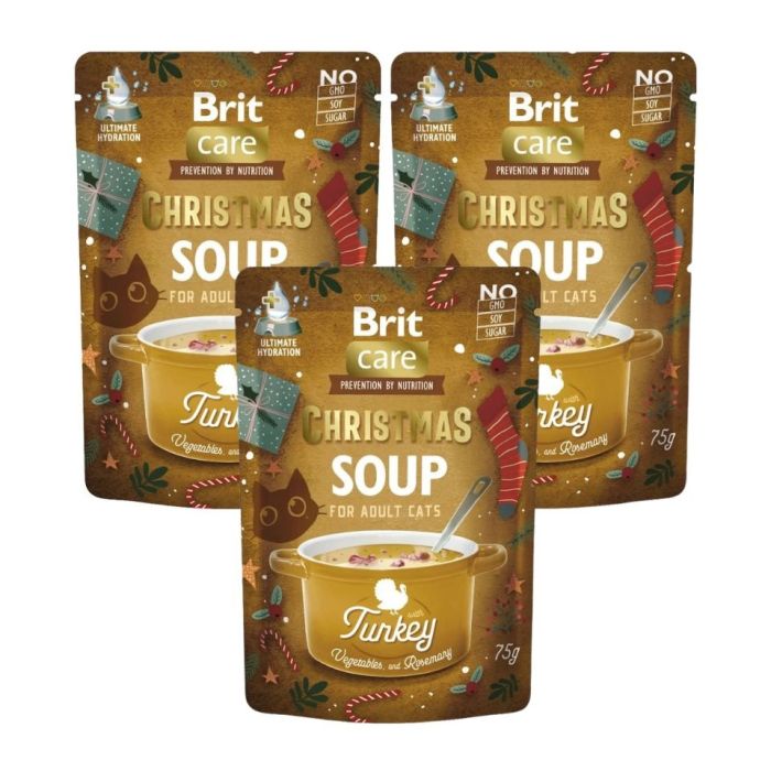 BRIT Care Cat Christmas Soup Turkey 3x75g zupa z indykiem i warzywami dla kotów