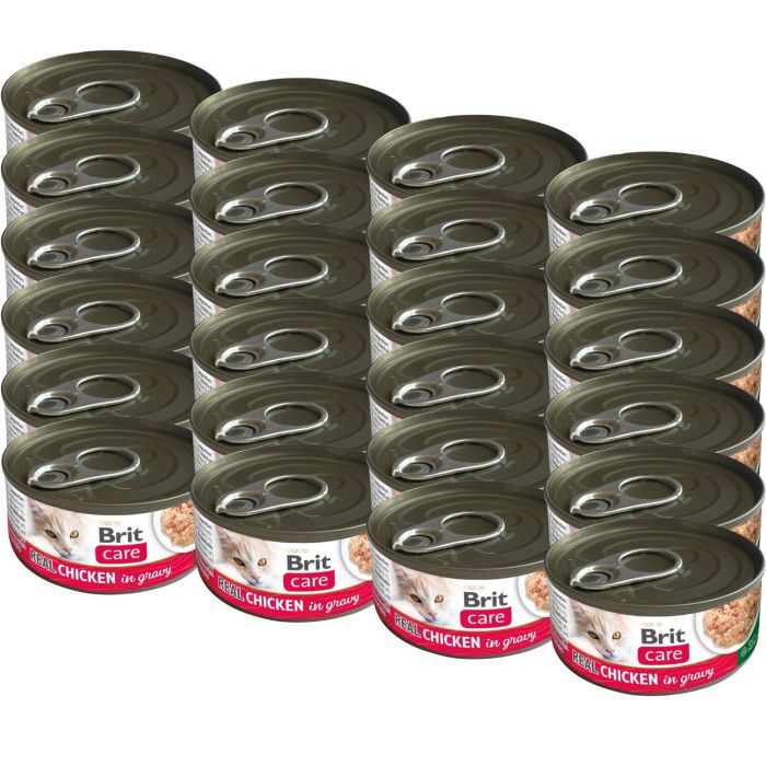 BRIT Care Cat Real Chicken in Gravy 24x80 g filety z kurczaka w bulionie, mokra karma dla kotów