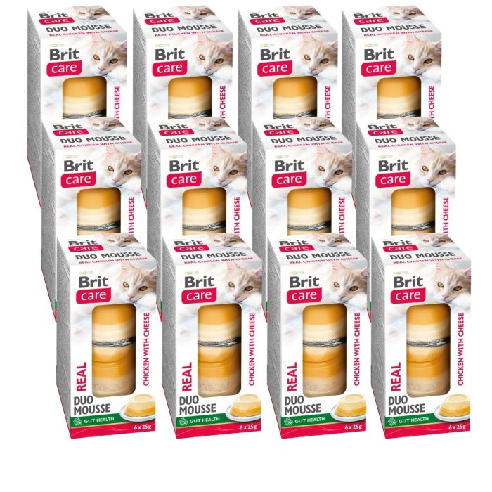 BRIT Care Cat Double Layer Mousse Real Chicken with Cheese 72x25 g mus z kurczakiem i serem dla kotów