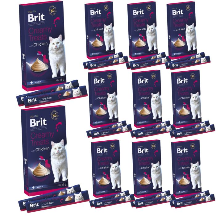 BRIT Premium by Nature Cat Creamy Treats with Chicken 66x15 g kremowy przysmak z kurczakiem dla kotów