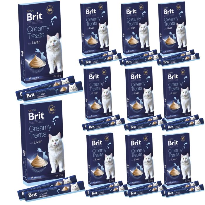 BRIT Premium by Nature Cat Creamy Treats with Liver 66x15 g kremowy przysmak z wątróbką dla kotów