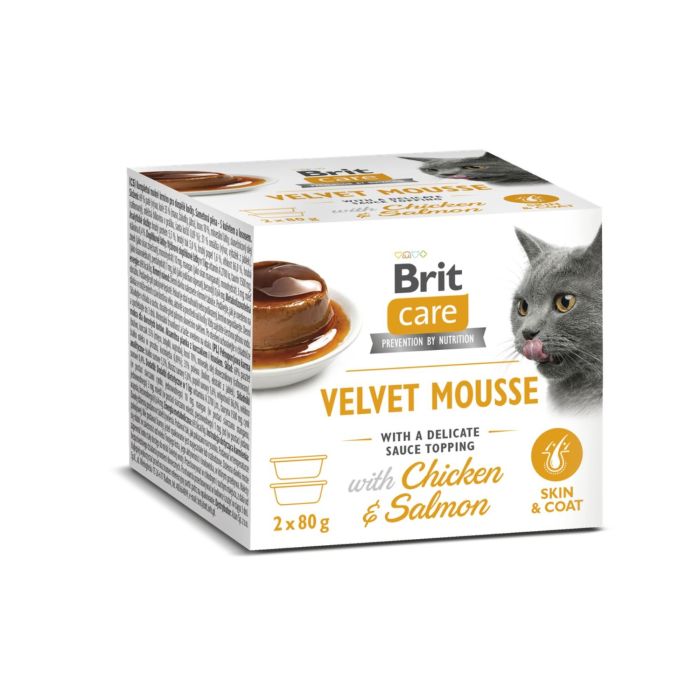 BRIT Care Cat Velvet Mousse Chicken and Salmon 24x80 g mus z kurczakiem i łososiem, mokra karma dla kotów