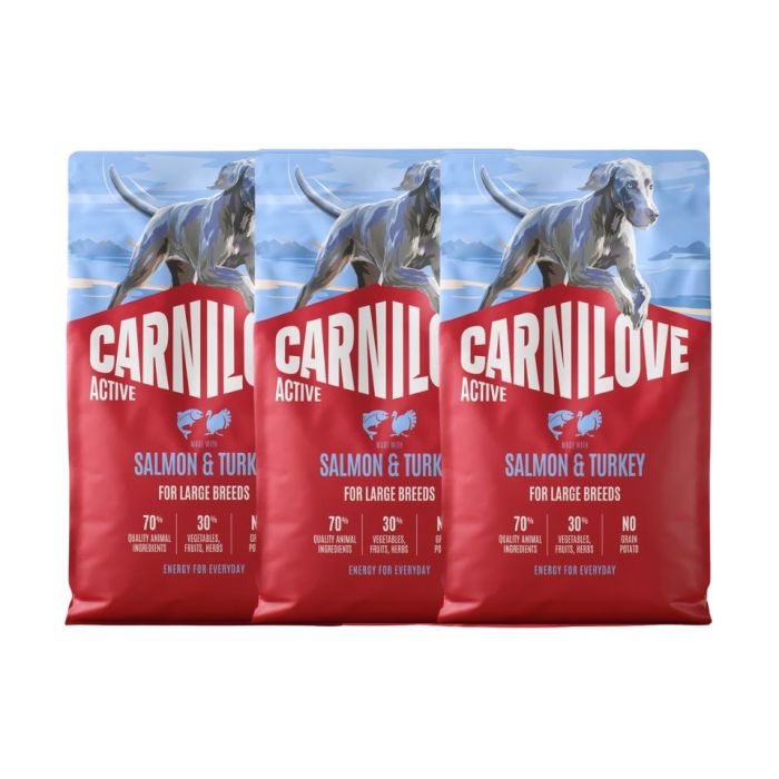 CARNILOVE Active Dog Salmon & Turkey Adult Large Breeds 3x4 kg łosoś i indyk, dla dorosłych psów dużych ras