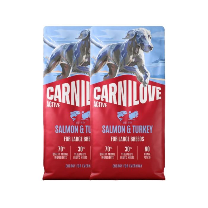 CARNILOVE Active Dog Salmon & Turkey Adult Large Breeds 2x12 kg łosoś i indyk, dla dorosłych psów dużych ras