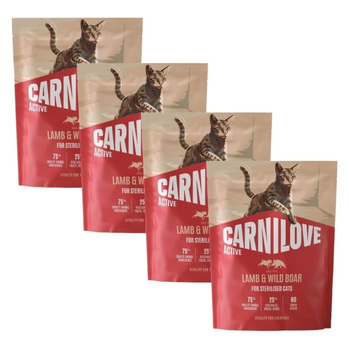 CARNILOVE Active Cat Lamb and Wild Boar Sterilised 4x400 g jagnięcina i dzik, dla kotów sterylizowanych