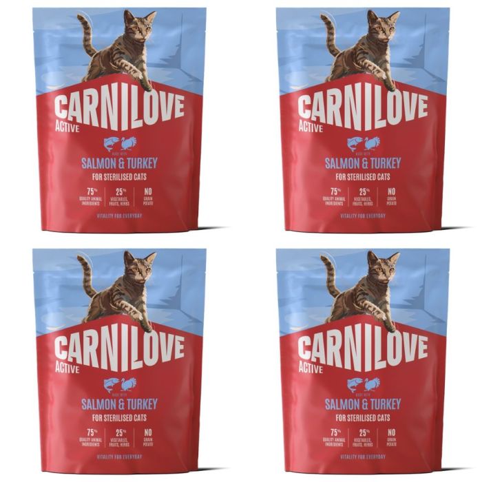 CARNILOVE Active Cat Salmon and Turkey Sterilised 4x400 g łosoś i indyk, dla kotów sterylizowanych