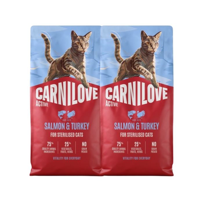 CARNILOVE Active Cat Salmon and Turkey Sterilised 2x6 kg łosoś i indyk, dla kotów sterylizowanych