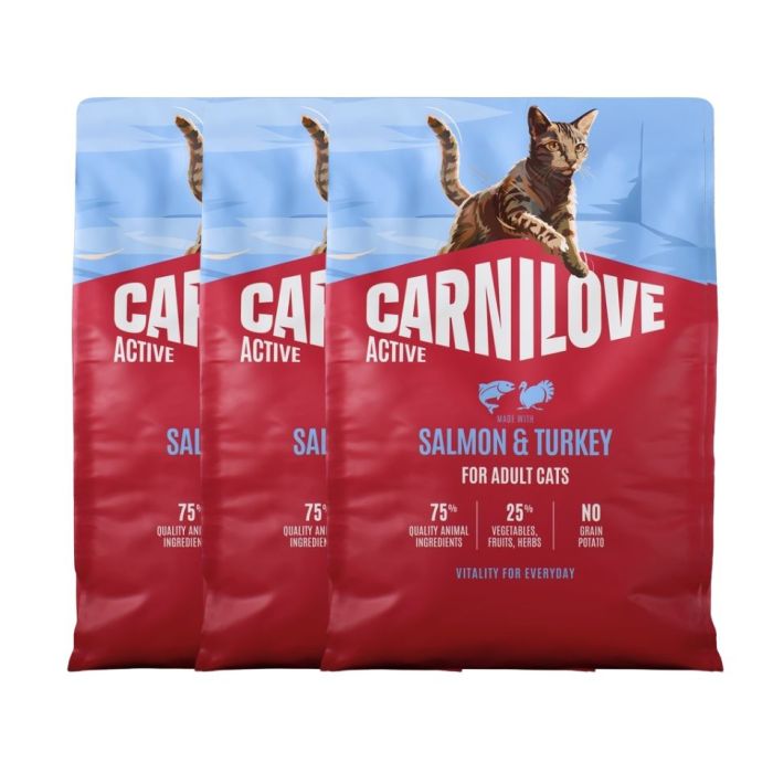 CARNILOVE Active Cat Salmon and Turkey Adult 3x2 kg łosoś i indyk, dla wszystkich kotów dorosłych
