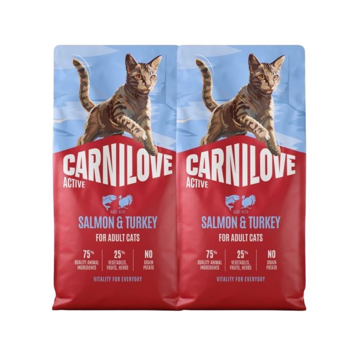 CARNILOVE Active Cat Salmon and Turkey Adult 2x6 kg łosoś i indyk, dla wszystkich kotów dorosłych