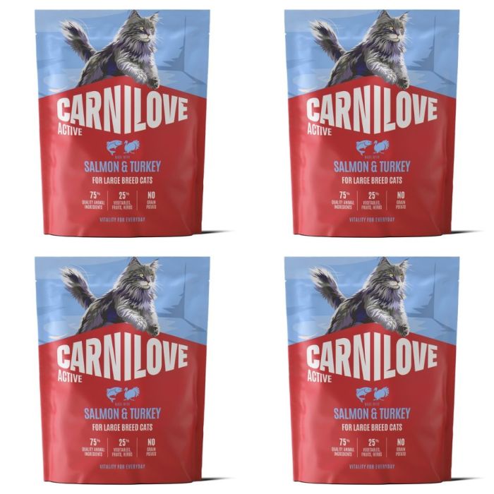 CARNILOVE Active Cat Salmon and Turkey Adult Large 4x400 g łosoś i indyk, dla kotów dużych ras