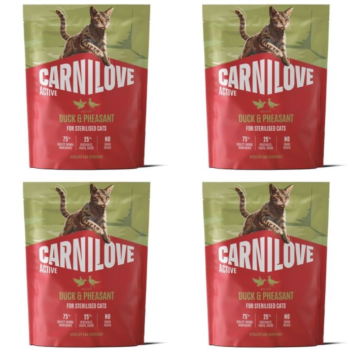 CARNILOVE Active Cat Duck and Pheasant Sterilised 4x400 g kaczka i bażant, sucha karma dla kotów sterylizowanych