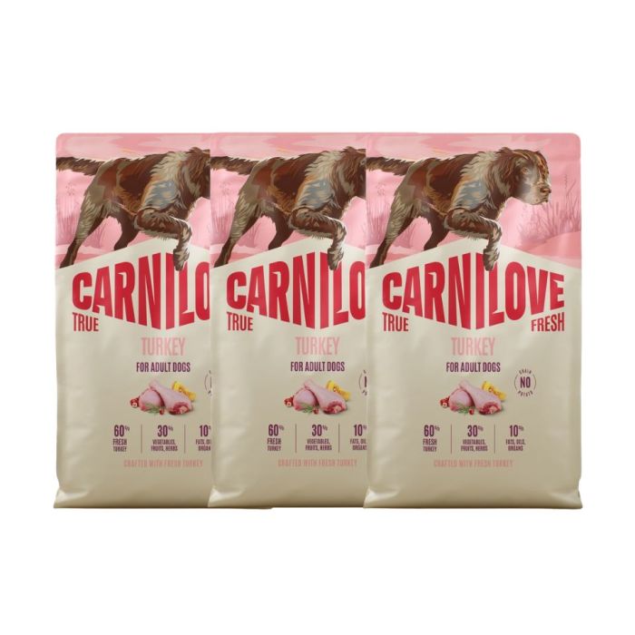 CARNILOVE True Fresh Dog Turkey Adult 3x4 kg sucha karma ze świeżym indykiem dla dorosłych psów