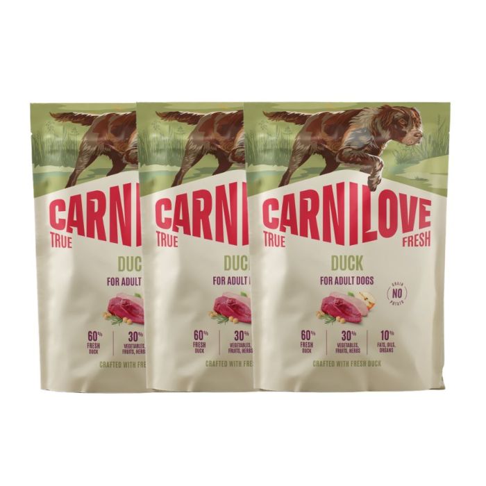 CARNILOVE True Fresh Dog Duck Adult 3x1,5 kg sucha karma ze świeżą kaczką dla dorosłych psów