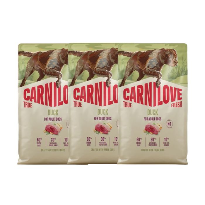 CARNILOVE True Fresh Dog Duck Adult 3x4 kg sucha karma ze świeżą kaczką dla dorosłych psów