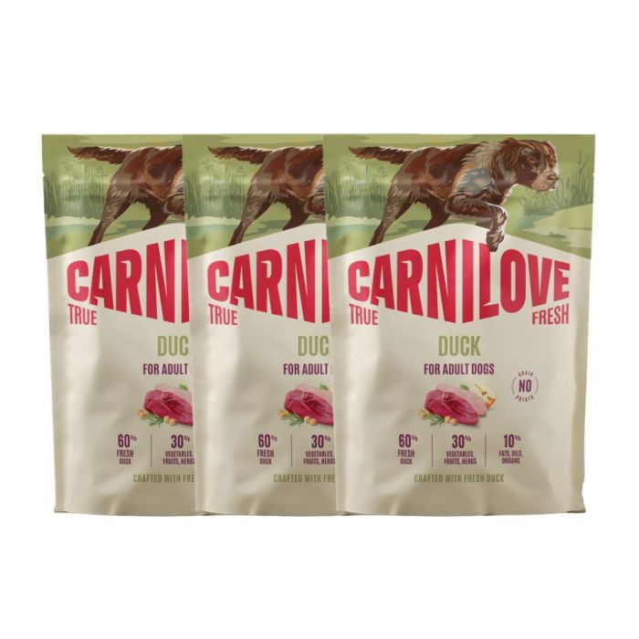CARNILOVE True Fresh Dog Duck Adult Small Breeds 3x1,5 kg sucha karma ze świeżą kaczką dla dorosłych psów małych ras