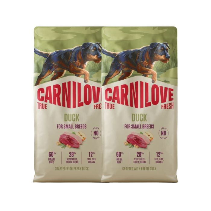 CARNILOVE True Fresh Dog Duck Adult Small Breeds 2X12 kg sucha karma ze świeżą kaczką dla dorosłych psów małych ras