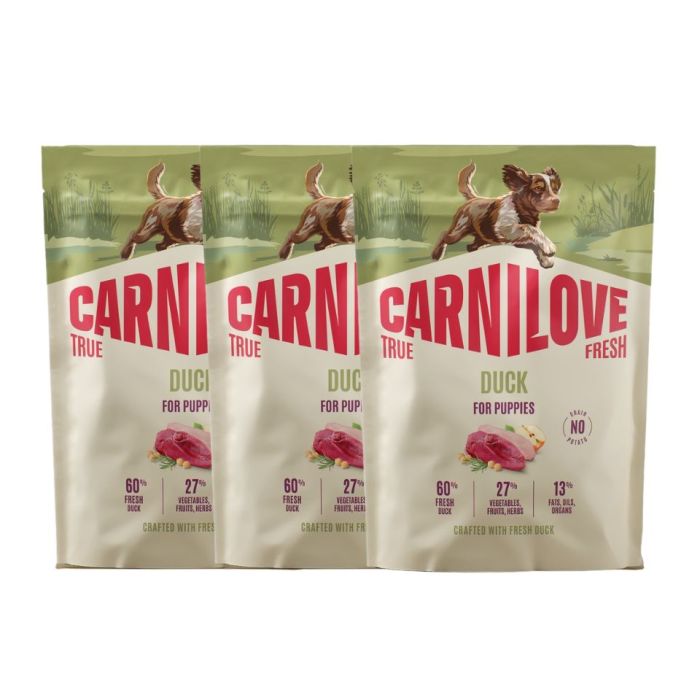 CARNILOVE True Fresh Dog Duck Puppies 3x1,5 kg sucha karma ze świeżą kaczką dla szczeniąt