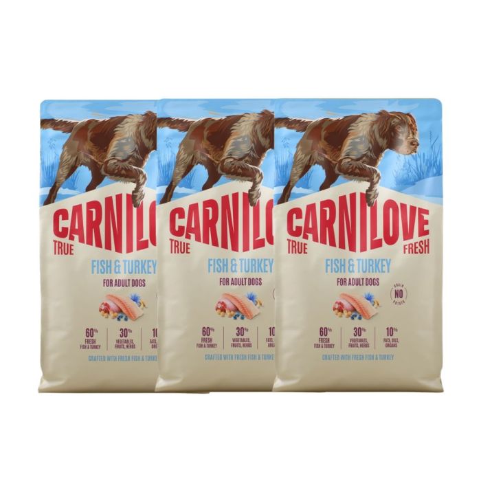 CARNILOVE True Fresh Dog Fish and Turkey Adult 3x4 kg sucha karma świeża ryba i indyk dla dorosłych psów