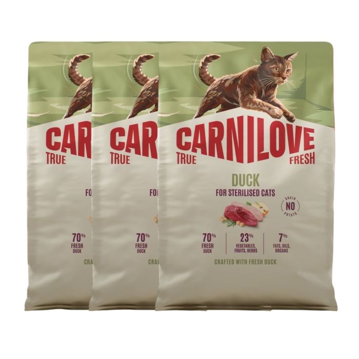 CARNILOVE True Fresh Cat Duck Sterilised 3x2 kg kaczka, dla kotów po sterylizacji