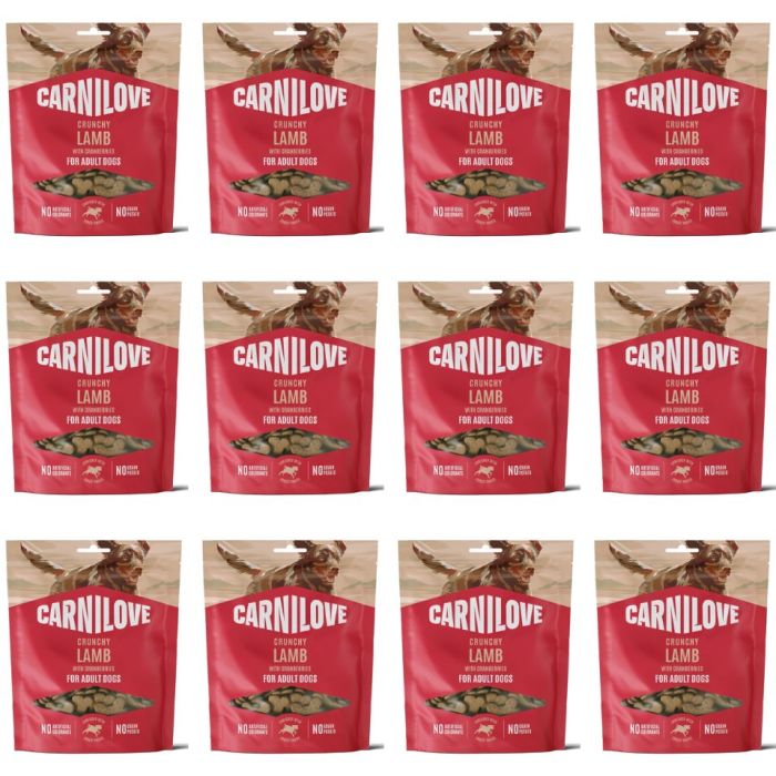 CARNILOVE Dog Crunchy Snack Lamb 12x200g chrupiące przysmaki z jagnięciną i żurawiną dla dorosłych psów